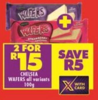 Shoprite CHELSEA WAFERS all variants 100g offer