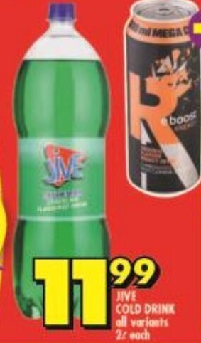 Shoprite JIVE COLD DRINK all variants 2L each offer