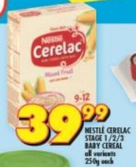 Shoprite NESTLÉ CERELAC STAGE 1/2/3 BABY CEREAL all variants 250g each offer