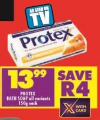 Shoprite PROTEX BATH SOAP all variants 150g each offer