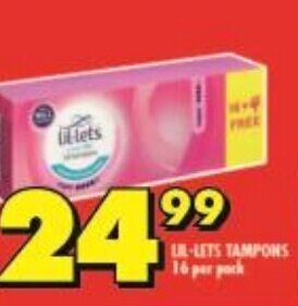 Shoprite Lil-Lets Tampons 16 per pack offer