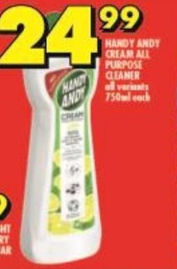 Shoprite HANDY ANDY CREAM ALL PURPOSE CLEANER all variants 750ml each offer