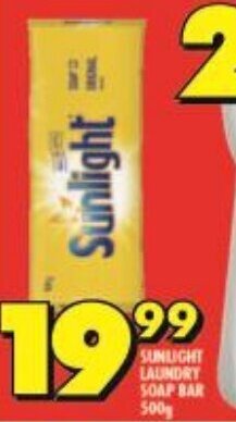 Shoprite SUNLIGHT LAUNDRY SOAP BAR 500g offer