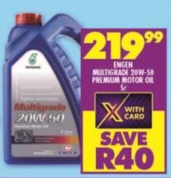Shoprite ENGEN MULTIGRADE 20W-50 PREMIUM MOTOR OIL 5L offer