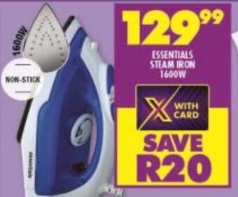 Shoprite ESSENTIALS STEAM IRON 1600W offer