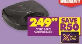 Shoprite OTTIMO 2-SLICE SANDWICH MAKER offer