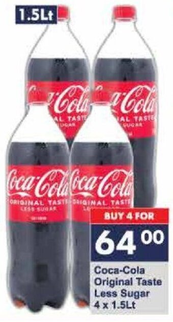 President Hyper Coca-Cola Original Taste Less Sugar 4x 1.5Lt offer