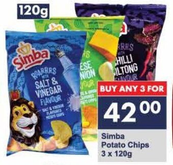 President Hyper Simba Potato Chips 3 x 120g offer