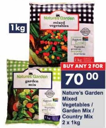 President Hyper Nature's Garden Mixed Vegetables / Garden Mix / Country Mix 2 x 1kg offer