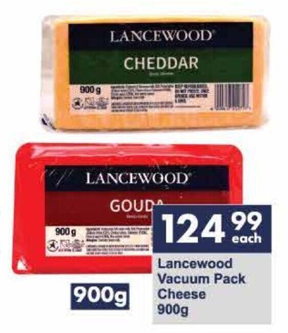 Lancewood Vacuum Pack Cheese 900g offer at President Hyper