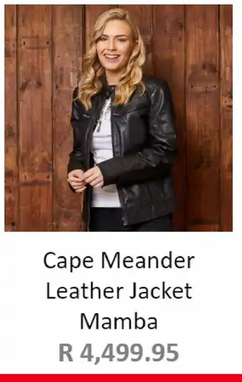 Cape meander leather jacket mamba