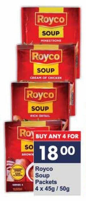 President Hyper Royco Soup Packets 4 x 45g / 50g offer