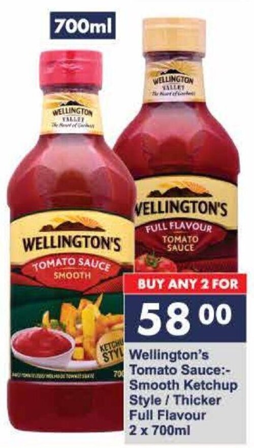 Wellington's 700 Tomato SauceSmooth Ketchup Style / Thicker Full