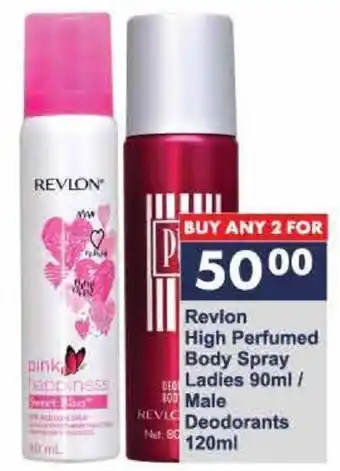 President Hyper Revlon High Perfumed Body Spray DEO Ladies 90ml / BOD Male REVIC Deodorants 120ml offer