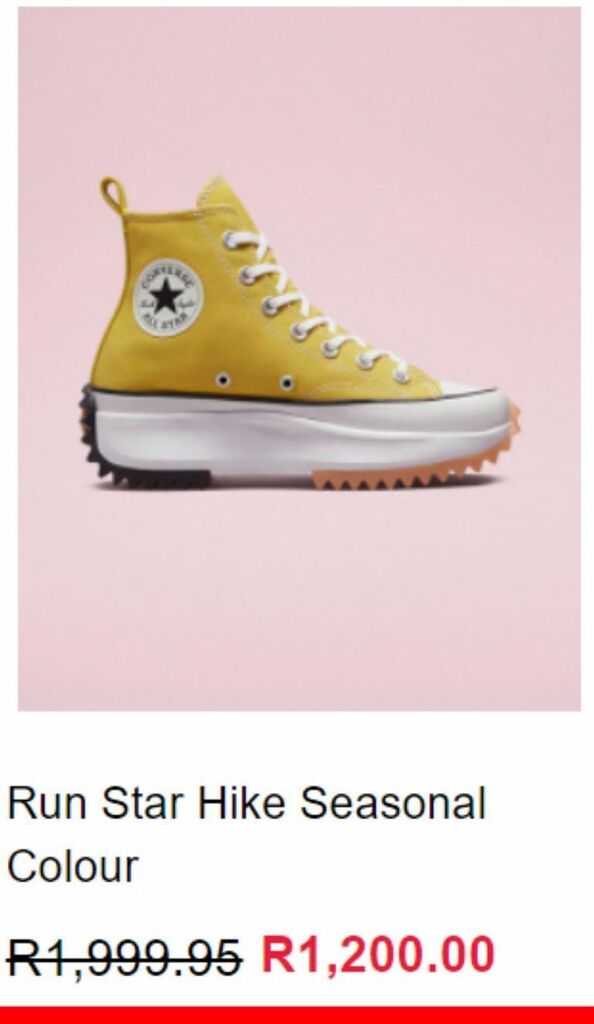 Run star hike seasonal colour offer at Converse