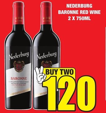 Boxer Liquors NEDERBURG BARONNE RED WINE 2 X 750ML offer