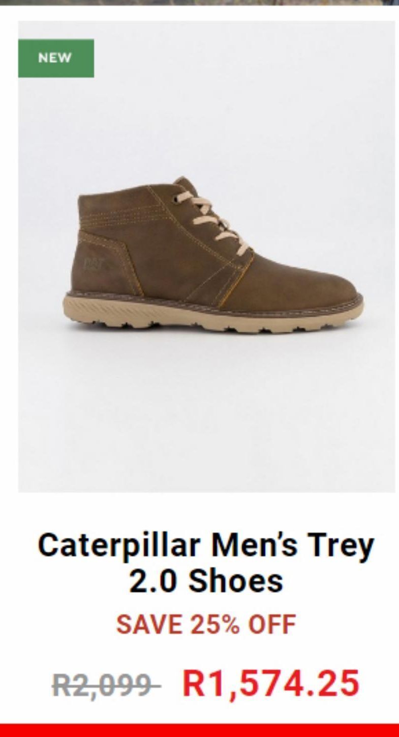 Caterpillar men's trey 2.0 shoes offer at Cape Union Mart