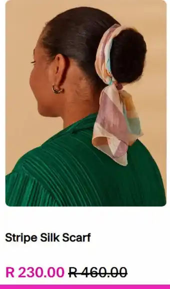 Stripe silk scarf