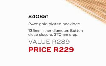 Honey Fashion Accessories 24ct gold plated necklace offer