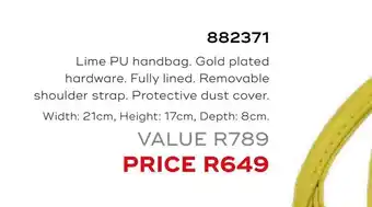 Line pu handbag. gold plated hardware. fully lined. removable shoulder strap. protectibe dust cover