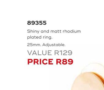 Honey Fashion Accessories Shiny and matt ehodium plated ring offer