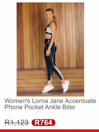 Lorna Jane Women's lorna jane accentuate phone pocket ankle biter offer