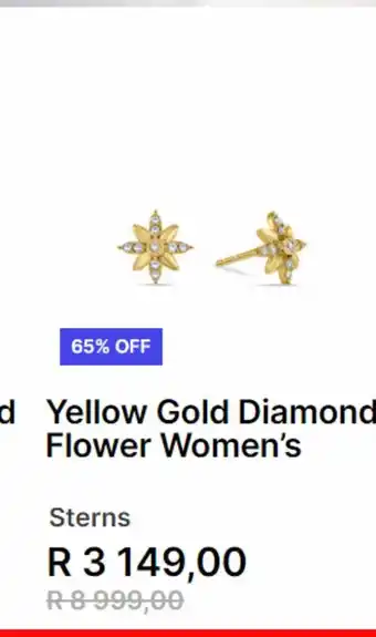 Yellow gold diamond flower women's