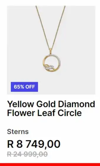 Sterns Yellow gold diamond flower leaf circle offer