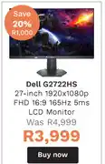 First Shop Dell g2722hs 27 inch 1920 x 1080p fhd 16:9 165hz 5ms lcd monitor offer