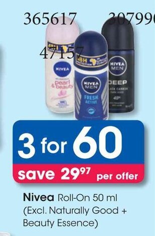 Nivea Roll-On 50 ml (Excl. Naturally Good + Beauty Essence)