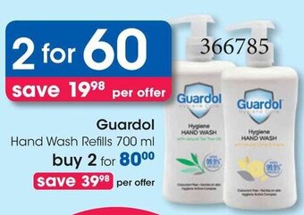 Clicks Guardol Hand Wash Refills 700 ml offer