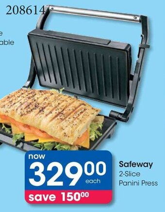 Clicks Safeway 2-Slice Panini Press offer