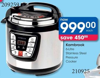 Clicks Kambrook 6-Litre Stainless Steel Pressure Cooker offer