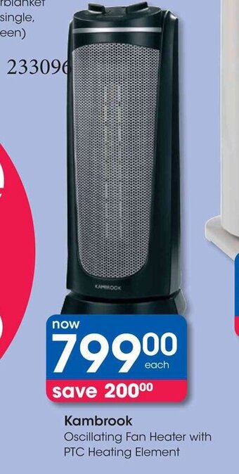 Clicks Kambrook Oscillating Fan Heater with PTC Heating Element offer