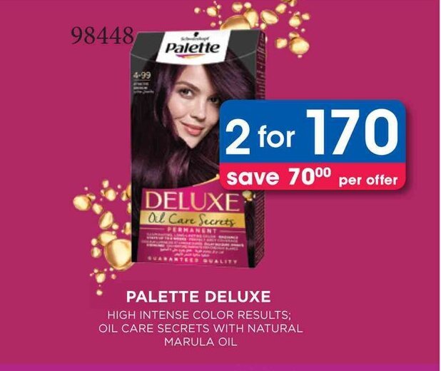 PALETTE DELUXE HIGH INTENSE COLOR RESULTS; OIL CARE SECRETS WITH