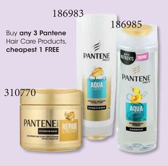 Clicks Buy any 3 Pantene Hair Care Products, cheapest 1 FREE offer