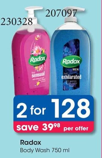 Clicks Radox Body Wash 750 ml offer