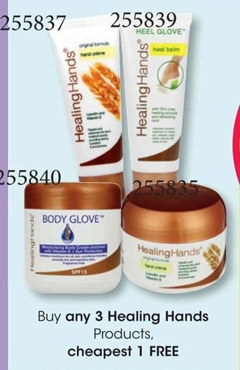 Buy any 3 Healing Hands Products, cheapest 1 FREE