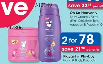 Clicks Playgirl or Playboy Hand & Body Products offer