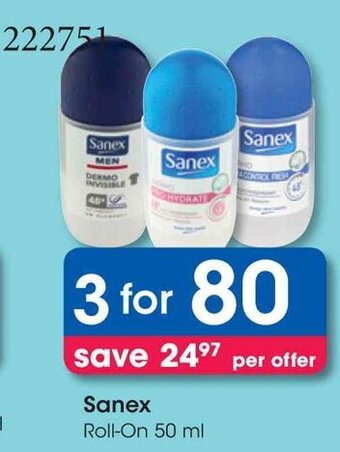Clicks Sanex Roll-On 50 ml offer