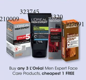 Clicks Buy any 3 L'Oréal Men Expert Face Care Products, cheapest 1 FREE offer
