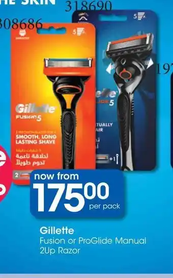 Clicks Gillette Fusion or ProGlide Manual 2Up Razor offer