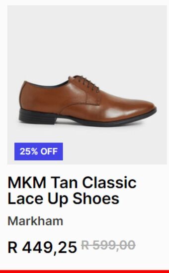 Markham Mkm tan classic lace up shoes offer