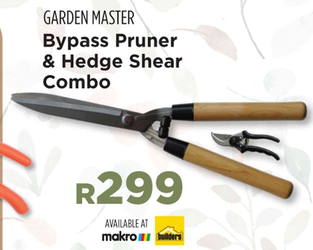 GARDEN MASTER Bypass Pruner & Hedge Shear Combo offer at Builders Warehouse