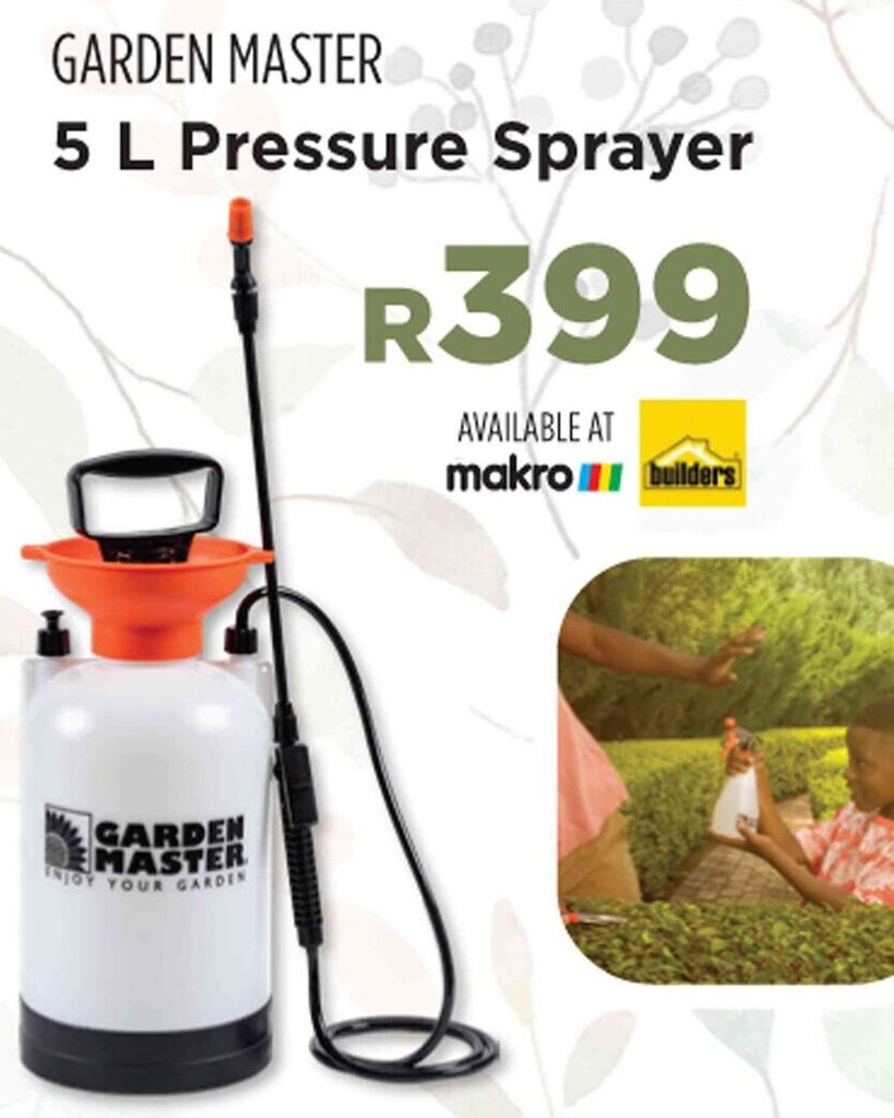 GARDEN MASTER 5 L Pressure Sprayer offer at Builders Warehouse