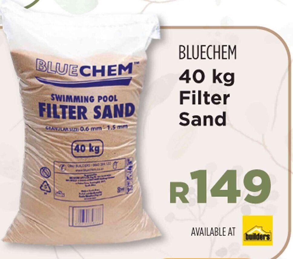 BLUECHEM 40 kg Filter Sand offer at Builders Warehouse