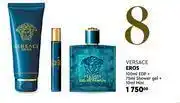 Versace eros 100ml edp + 75ml shower gel + 10ml mini