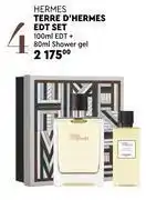 Edgars Hermes terre d'hermes edt set 100ml edt + 80ml shower gel offer