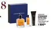 Edgars Armani stronger with you 100ml edt + 75ml shower gel + 15ml mini offer