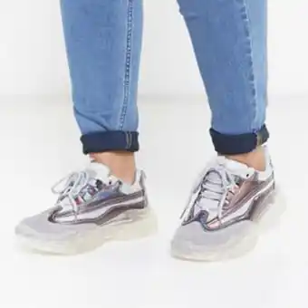 Utopia clear chunky outsole sneakers grey